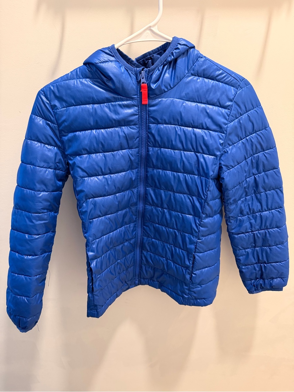 Primary Blue Lightweight Hooded Puffer Jacket